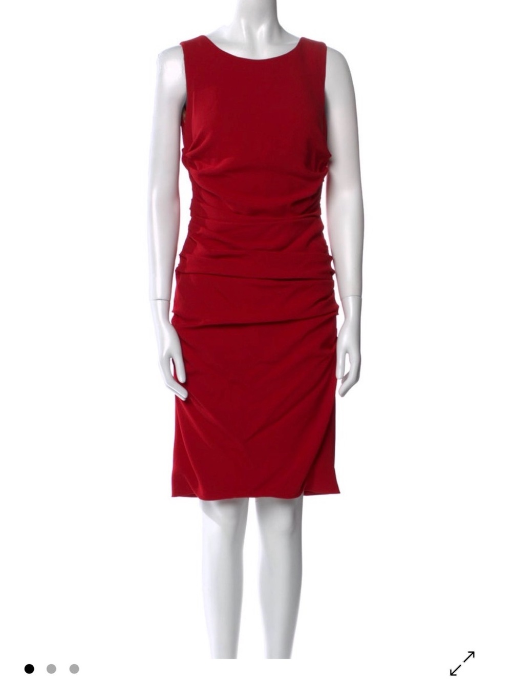 D&G Red Ruched Sleeveless Dress